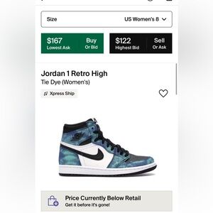 Nike jordan 1 retro high tie dye